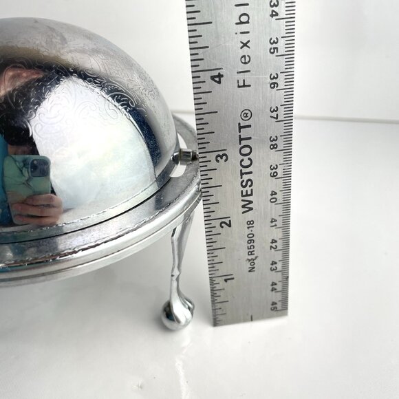 Vintage Caviar Server Silverplate Butter Swivel Dome Top Filigree Legs England - Picture 12 of 13